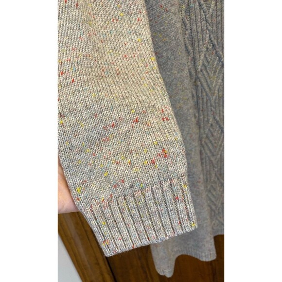 Talbots Cable Knit Sweater Dress Size Large Gray Flecked Crew Neck EUC Stylish - Picture 4 of 12